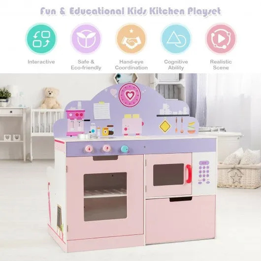 2 in 1 Kitchen and Cafe Pretend Cooking Playset