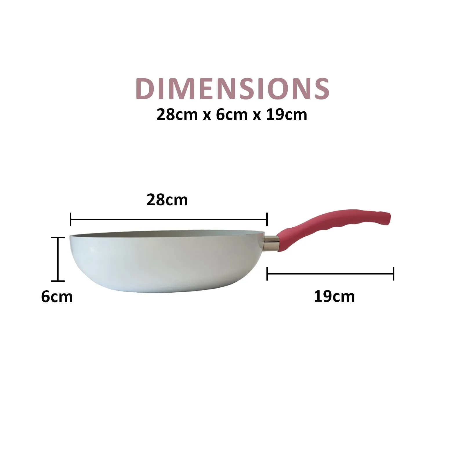 28cm Non-Stick Ceramic Wok, Induction-Safe, Ergonomic - Jiniart