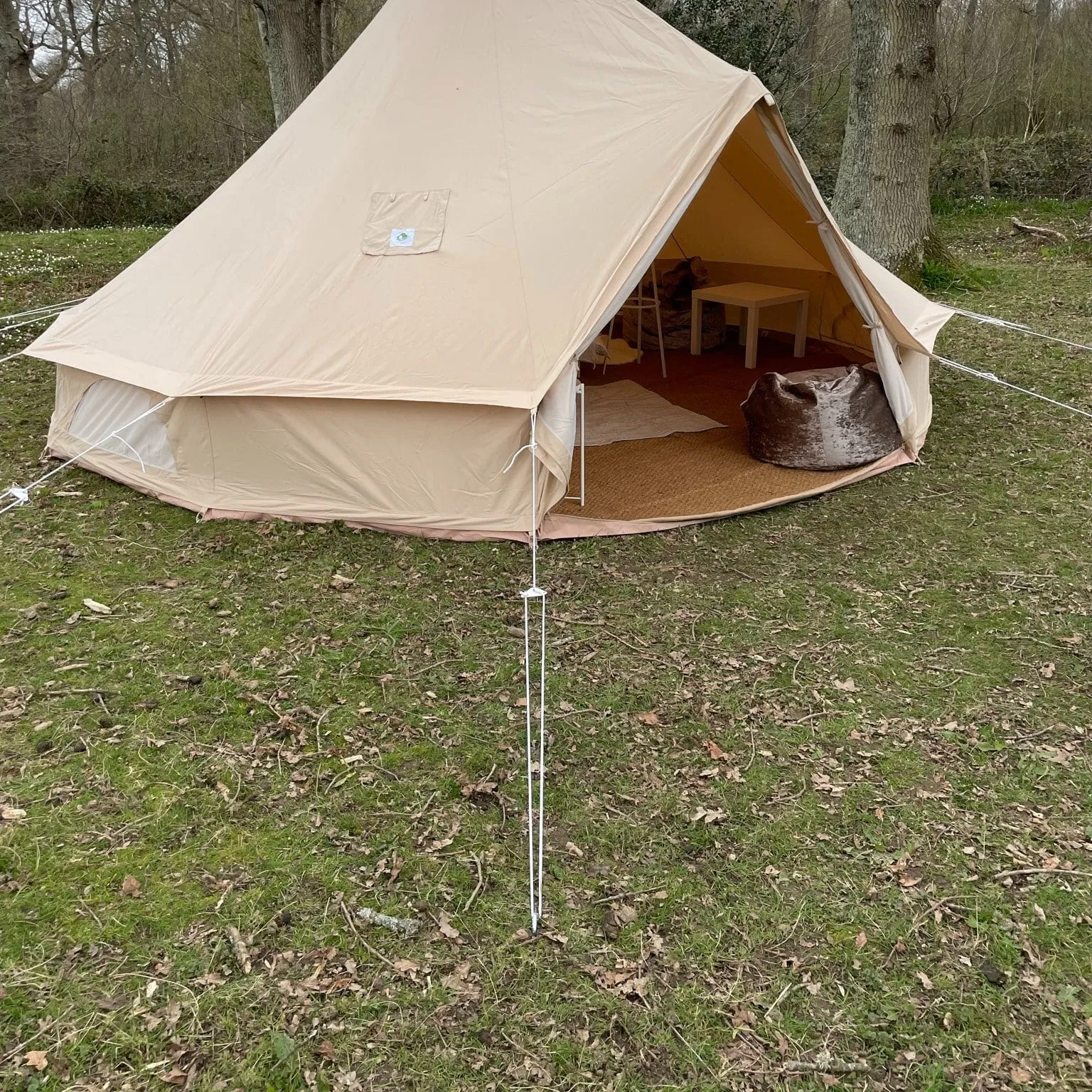 5m Bell Tent Fireproof With Stove Hole & Flap