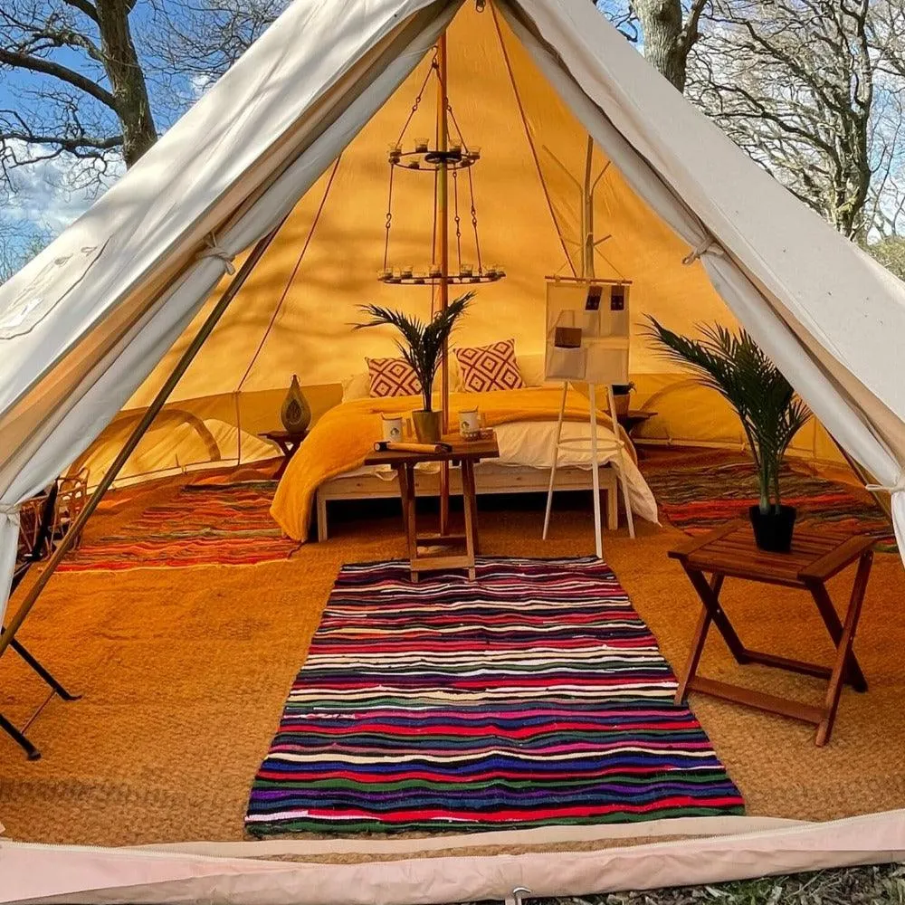 5m Bell Tent Fireproof With Stove Hole & Flap