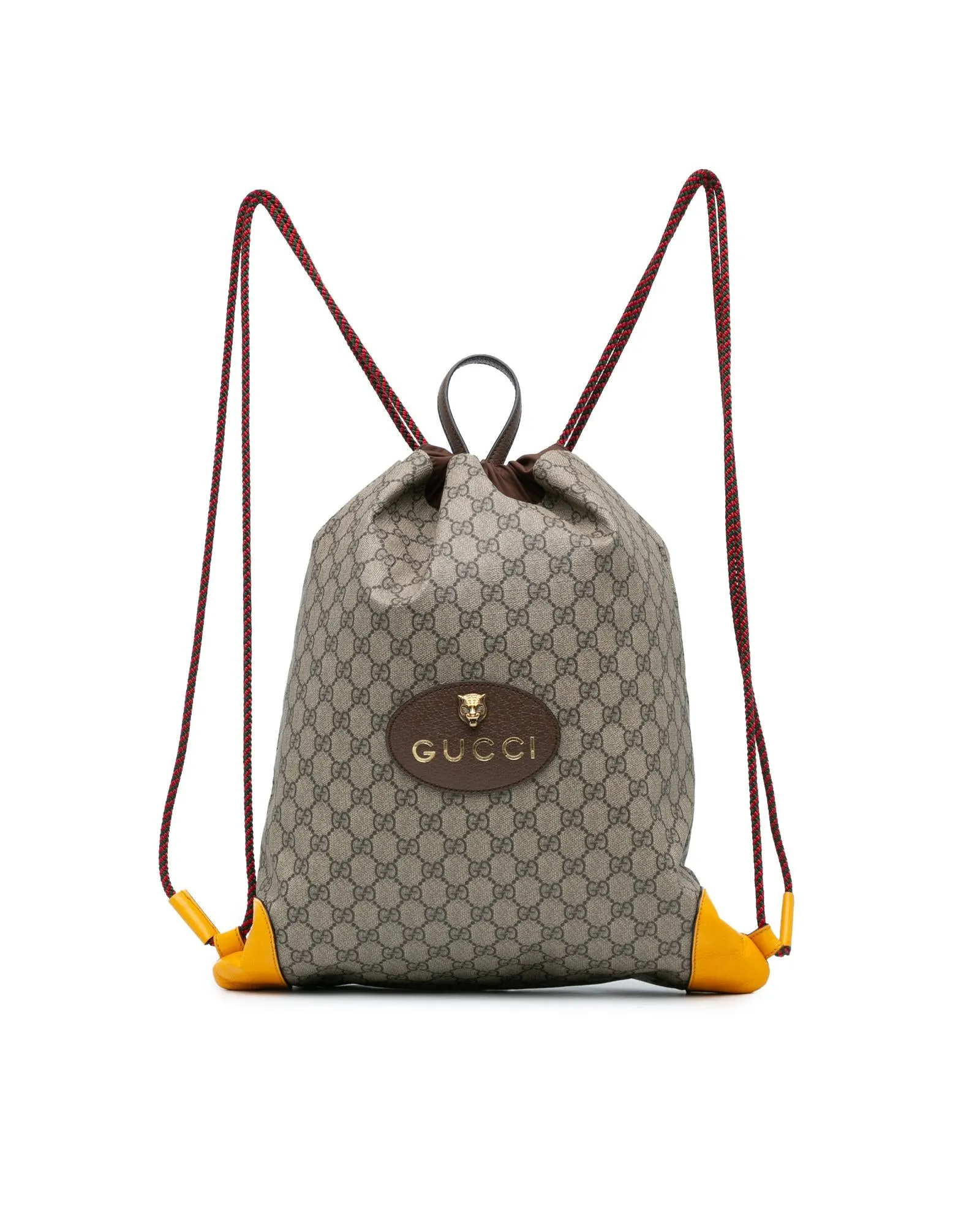 Animalier Coated Canvas Backpack with Leather Trim