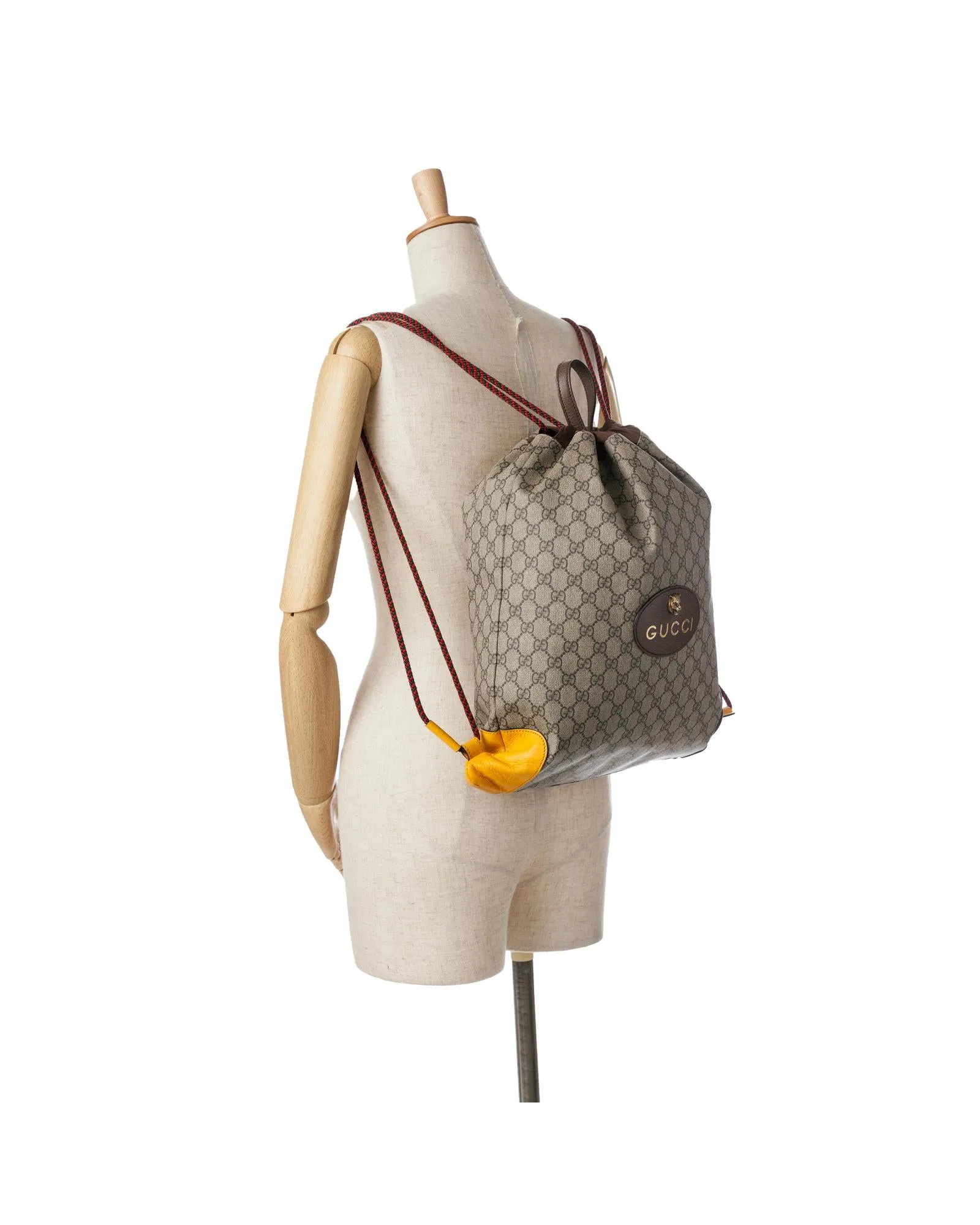 Animalier Coated Canvas Backpack with Leather Trim