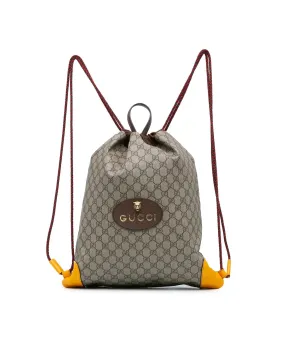 Animalier Coated Canvas Backpack with Leather Trim