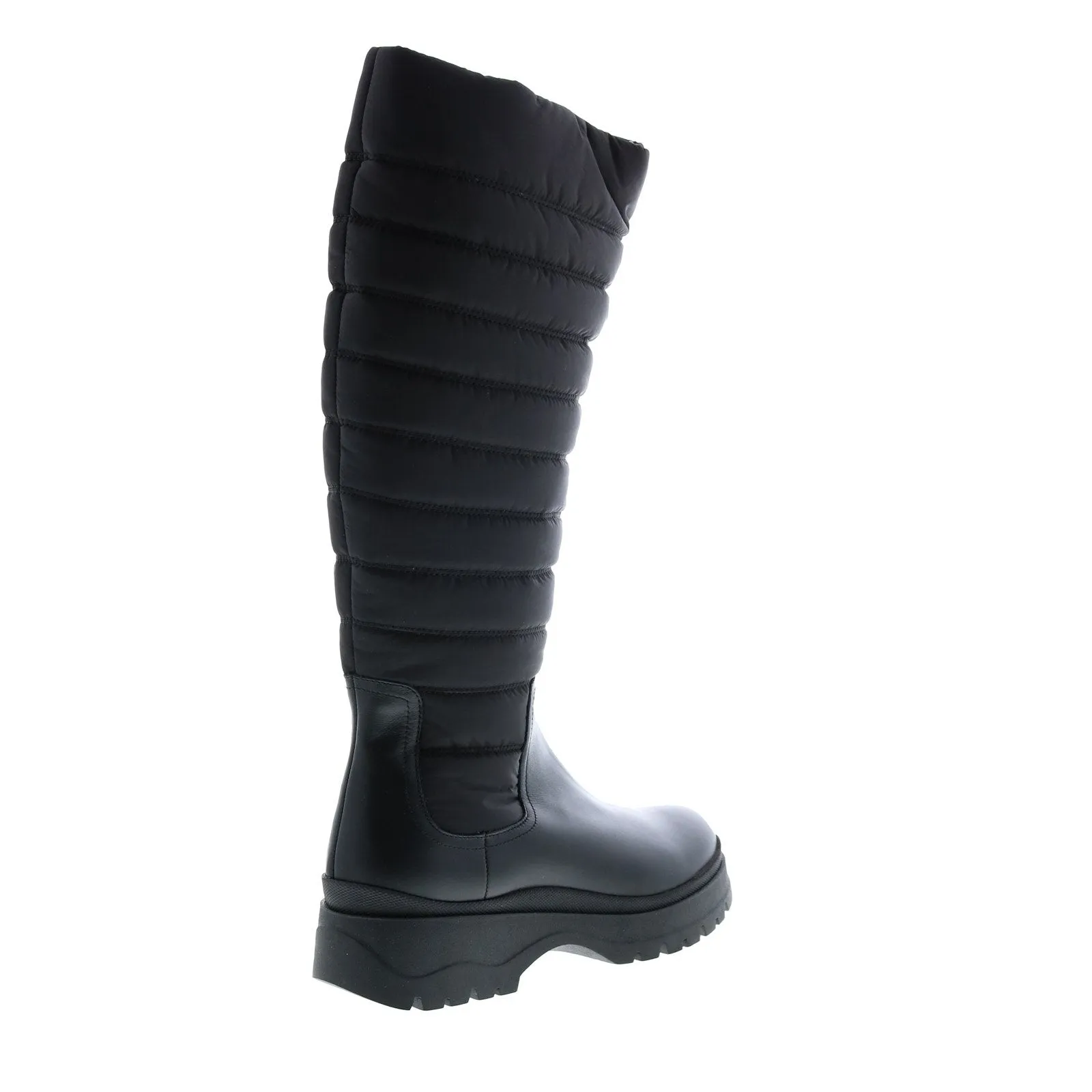 Aquatalia Skyla Calf Tech Nylon 34L3822-BBK Womens Black Leather Zipper Knee High Boots