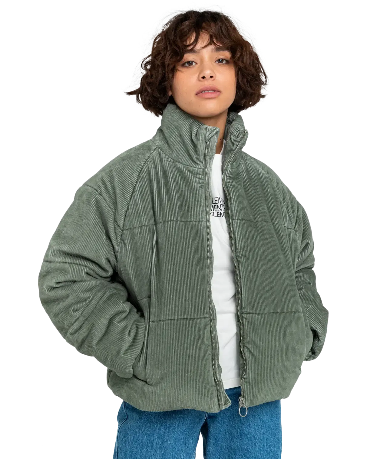 Aspen Cord Jacket in Agave Green