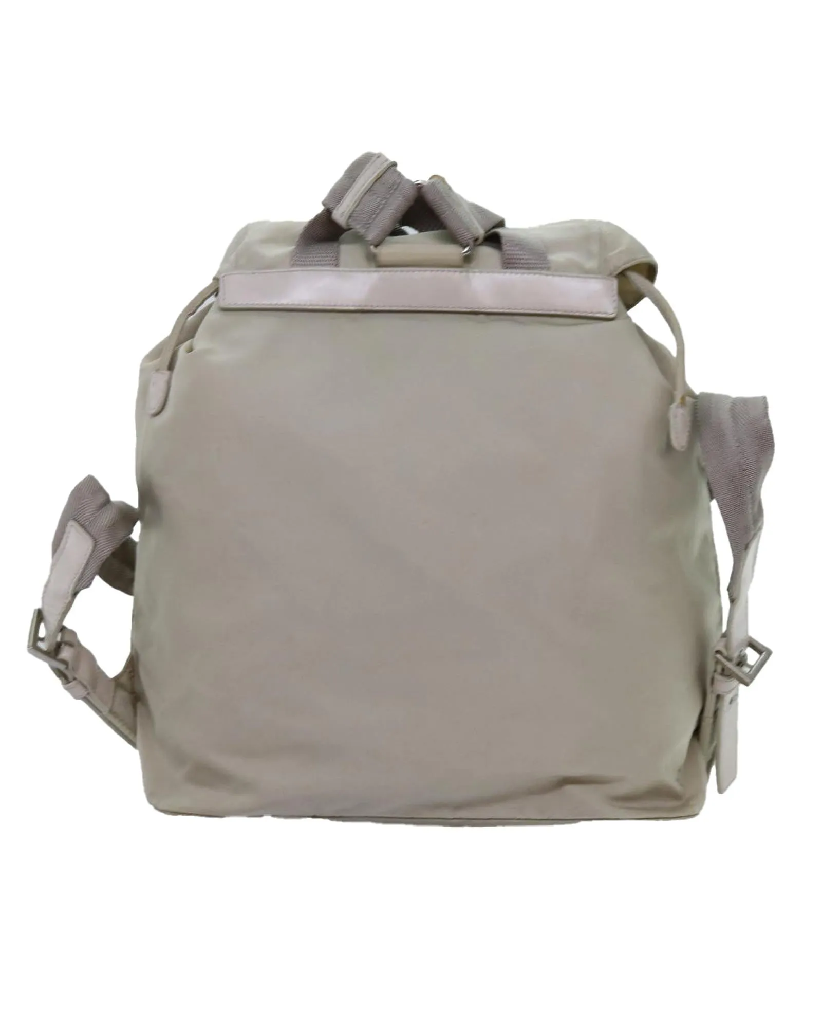 Authentic Cream Nylon Backpack by Prada