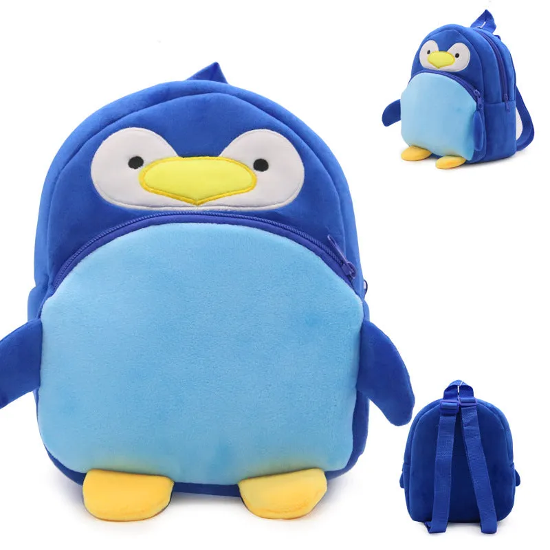 Blue penguin Children's baby plush toy small school bag backpack cartoon bag