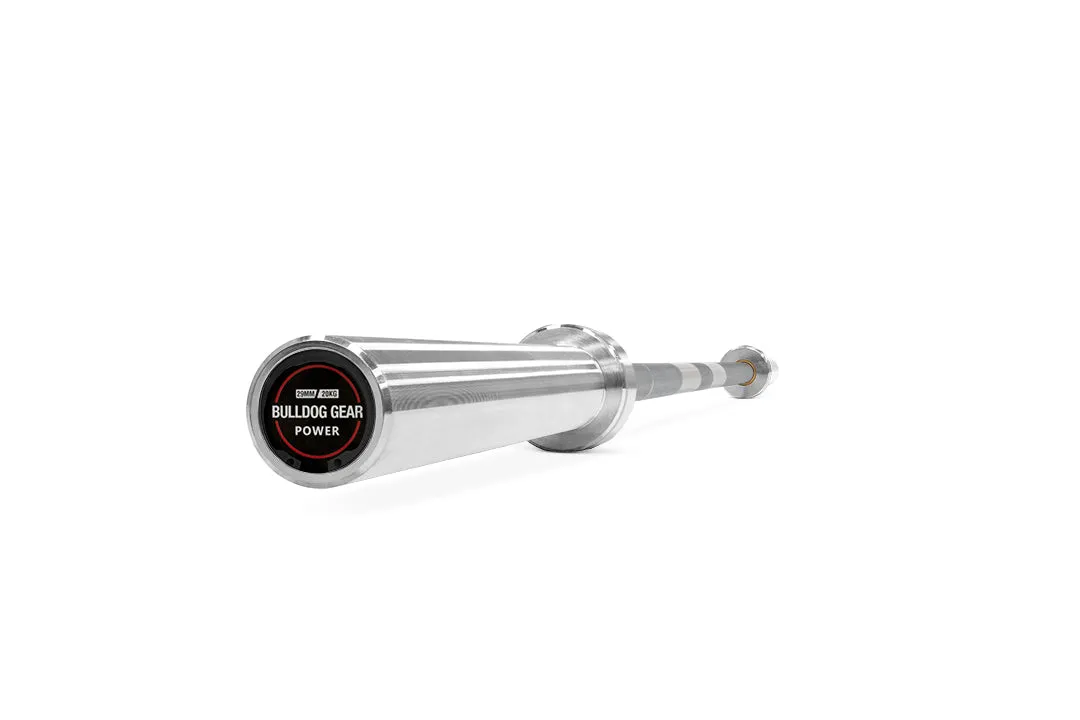 Bulldog Gear - 20kg Power Bar Satin Silver Chrome Shaft & Sleeves