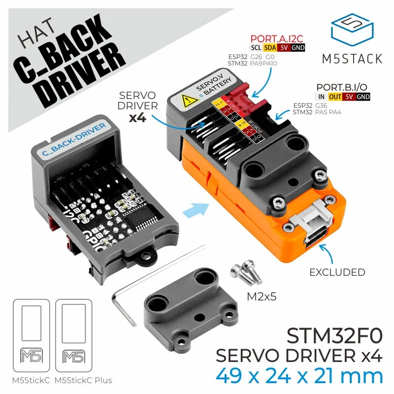 C-Back HAT with Servo Driver (STM32F0)