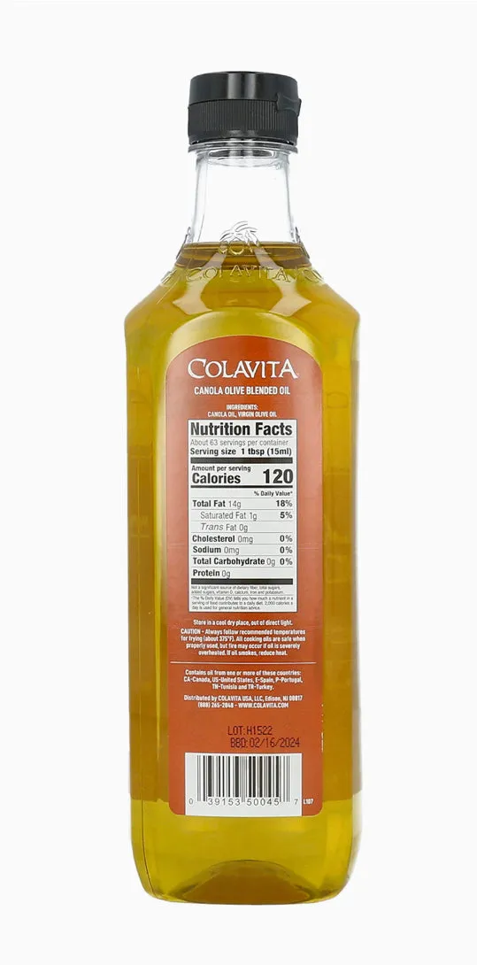 Colavita Canola 75/25 Virgin Blended Oil, 32 Ounce (Pack of 12)