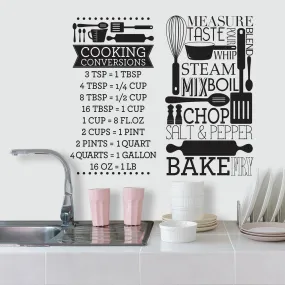 Cooking Conversions Wall Decals