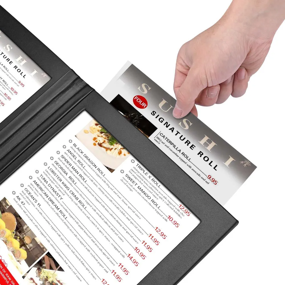 Custom LED Menu Cover Illuminated Menus 5.5x7 2-View (MOQ 10ct)