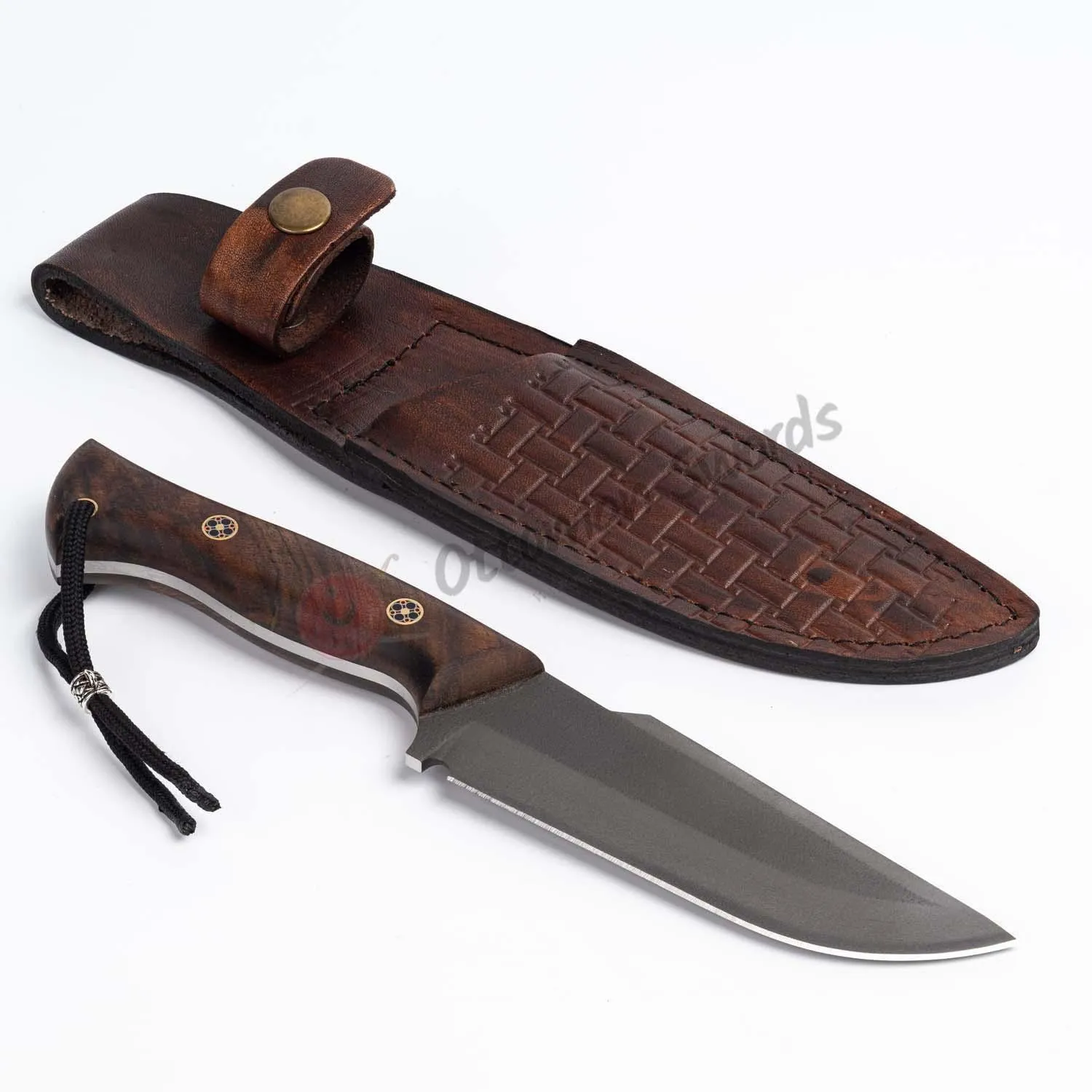 D2 Steel Full Tang Fixed Blade Survival Knife Walnut Handle 10"