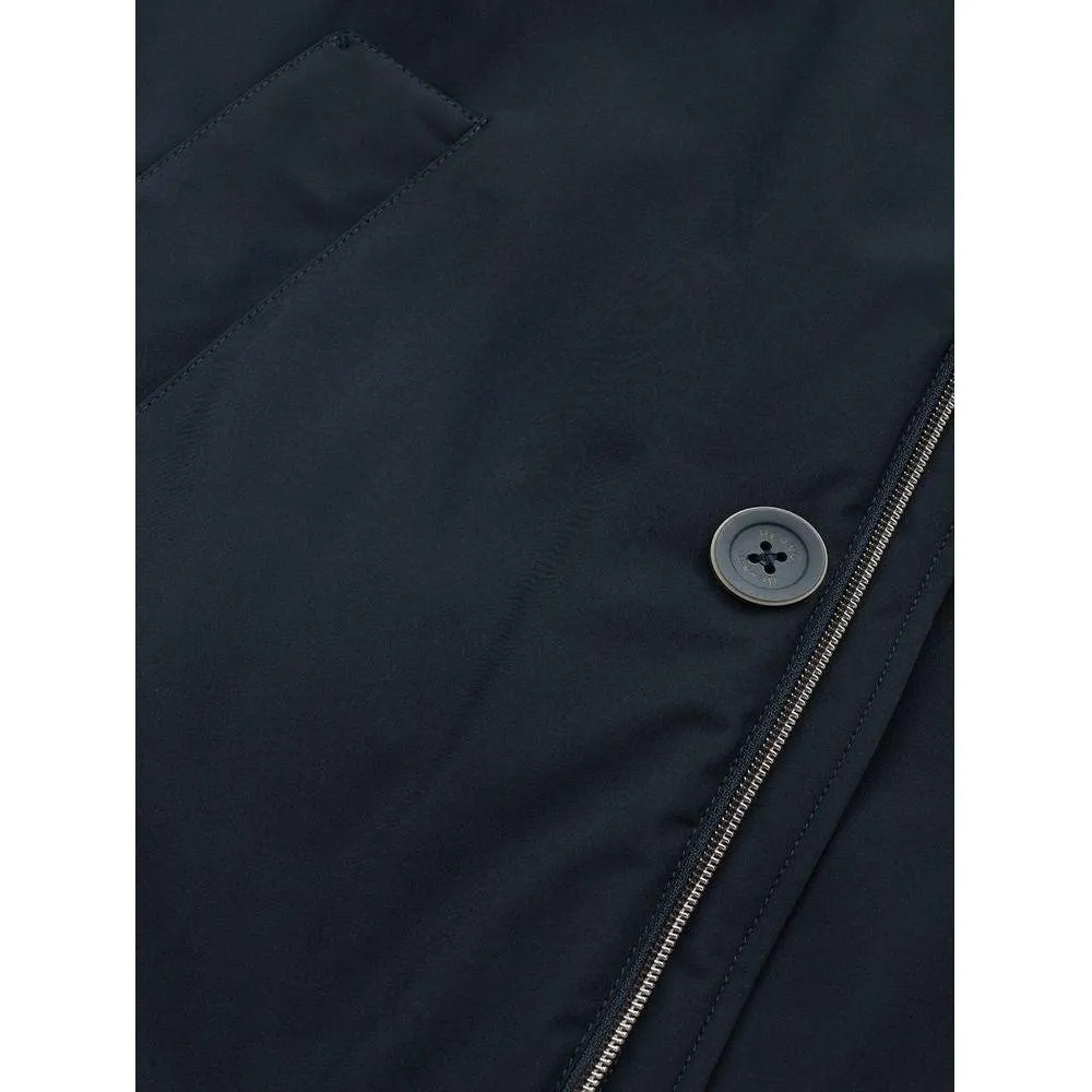 Elegant Blue Polyester Herno Jacket for Men