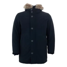 Elegant Blue Polyester Herno Jacket for Men