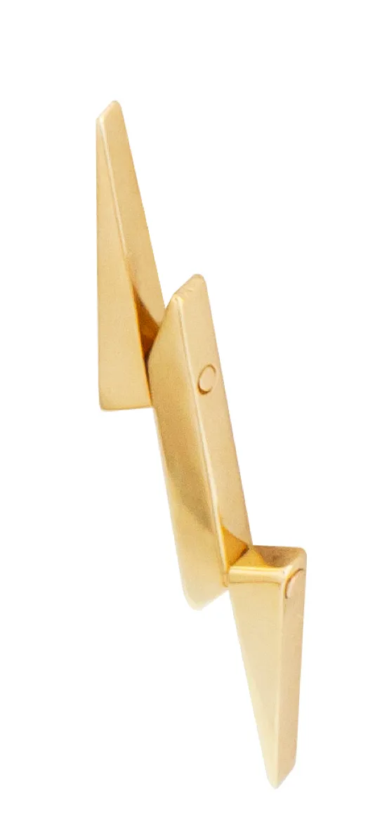 Gold Lighting Bolt Earring