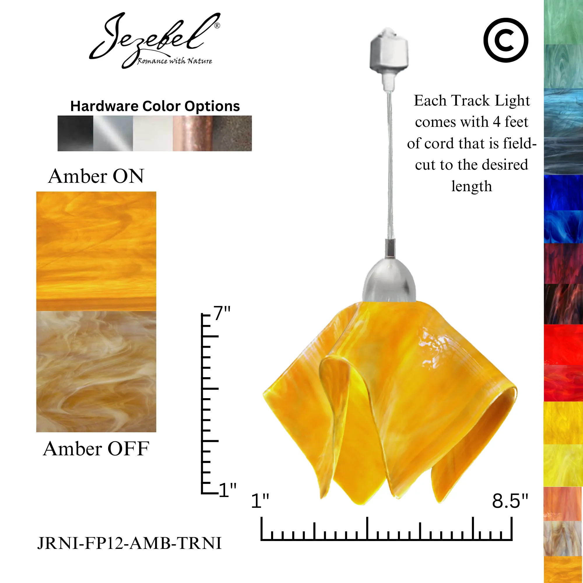 Jezebel Radiance® Track Lighting Flame Pendant, Small