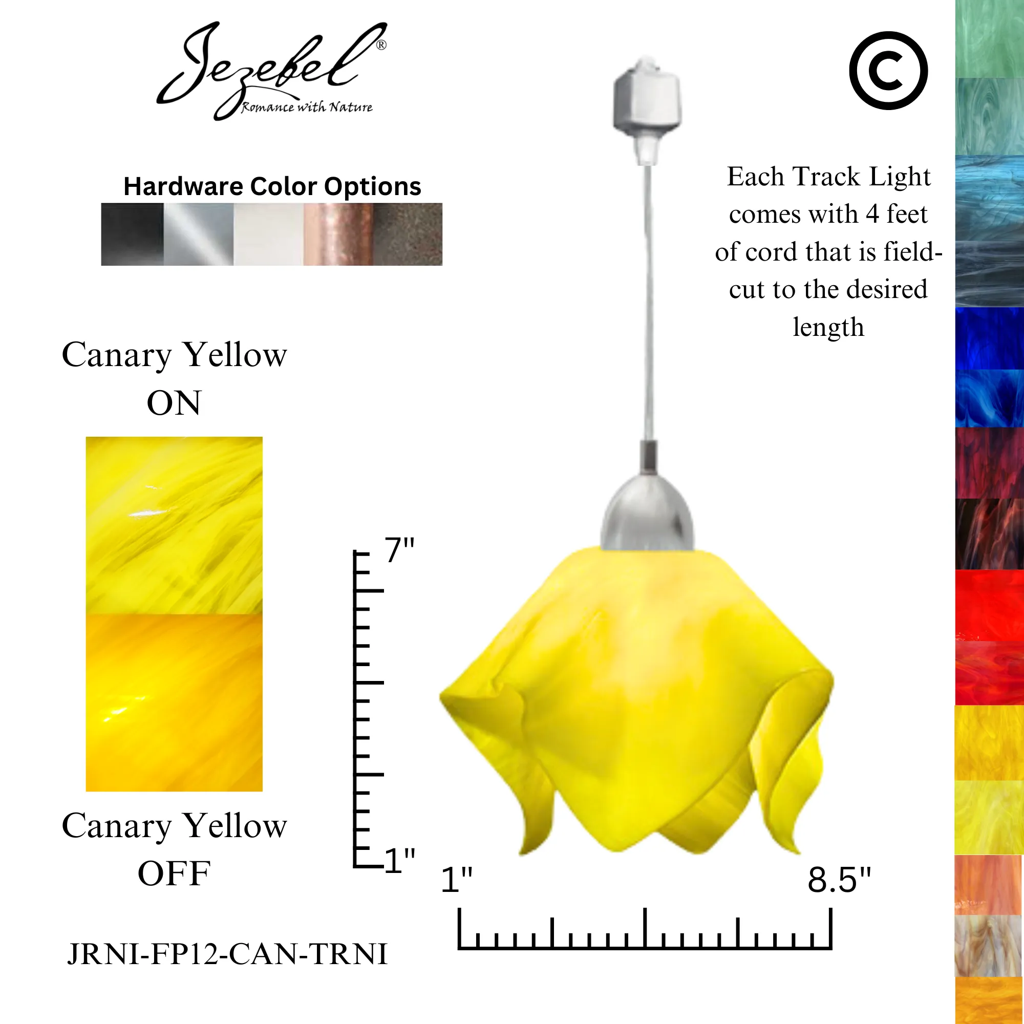 Jezebel Radiance® Track Lighting Flame Pendant, Small