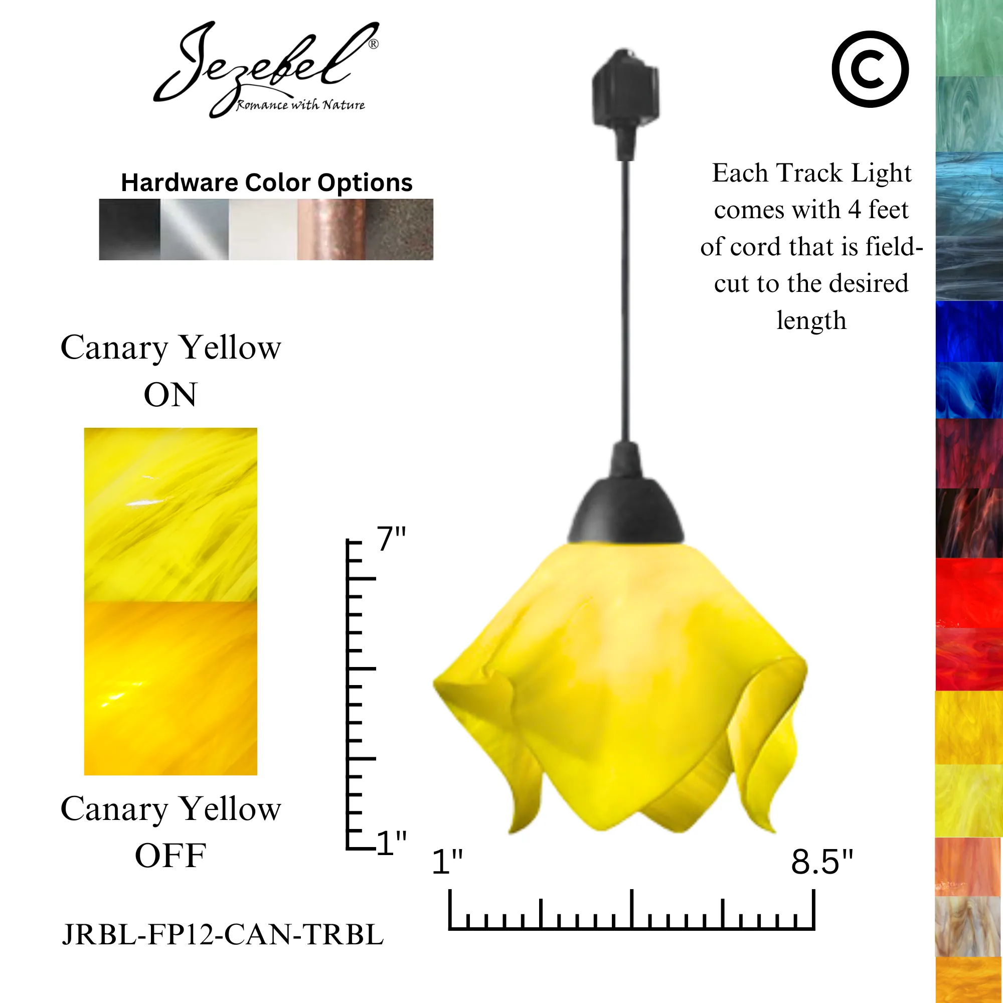 Jezebel Radiance® Track Lighting Flame Pendant, Small