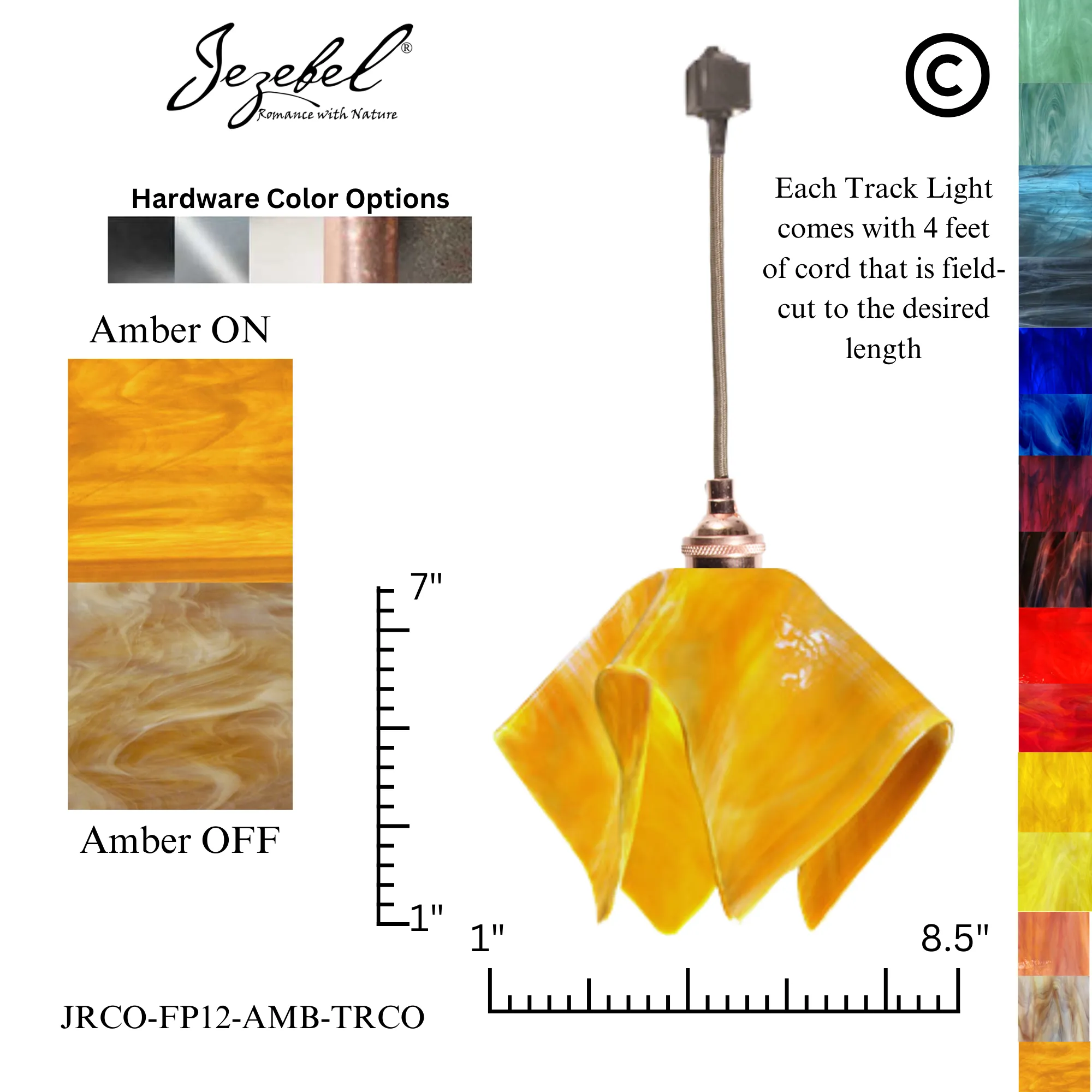 Jezebel Radiance® Track Lighting Flame Pendant, Small