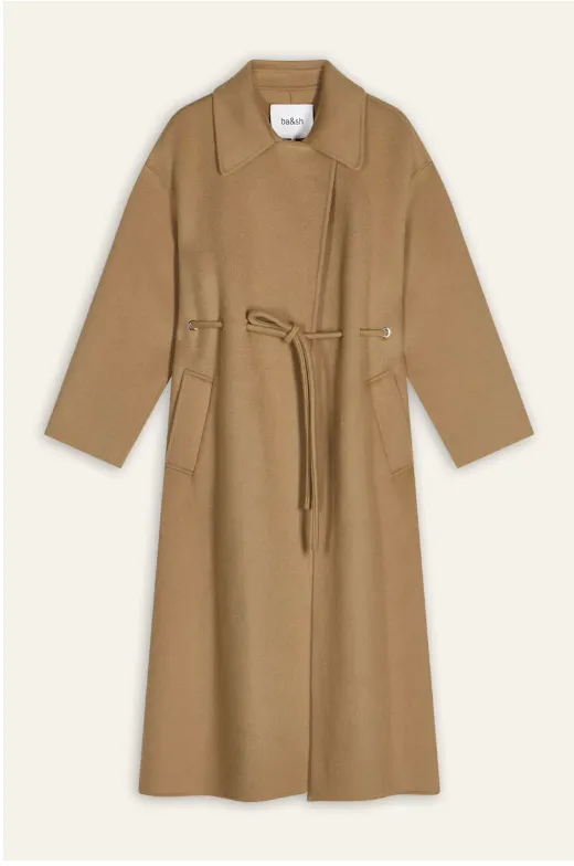 Kate Wool Drawstring Coat Camel