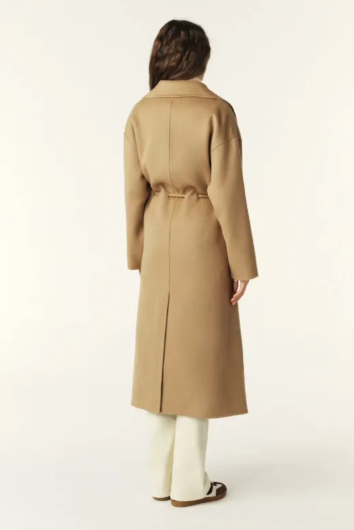 Kate Wool Drawstring Coat Camel