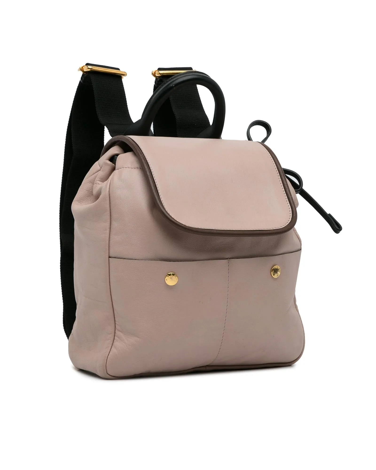 Leather Backpack with Flap Closure