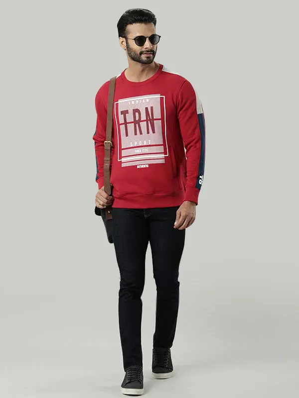 Men Full Sleeve Graphic Crew Neck Sweatshirt