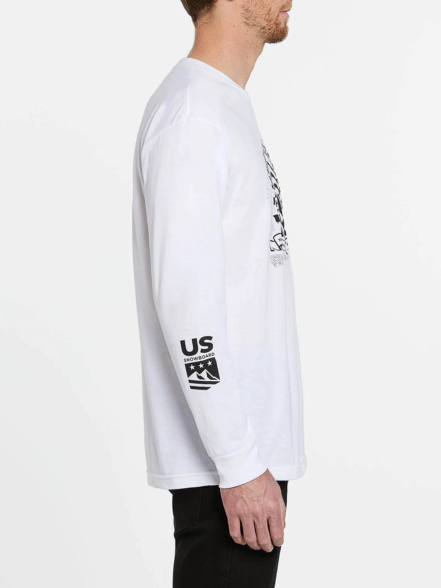 Mens USA Long Sleeve Tee - White