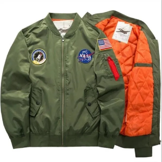 "NASA" Patch Men's Bomber Jacket