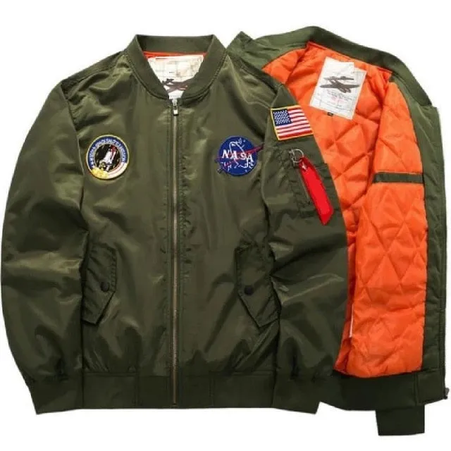 "NASA" Patch Men's Bomber Jacket