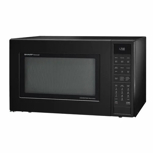 Sharp 1.5 cu. ft. 900W Sharp Matte Black Carousel Convection Microwave Oven (SMC1585BB)