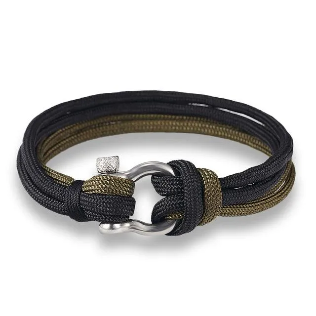 Steel Parachute Cord Survival Buckle Bracelet