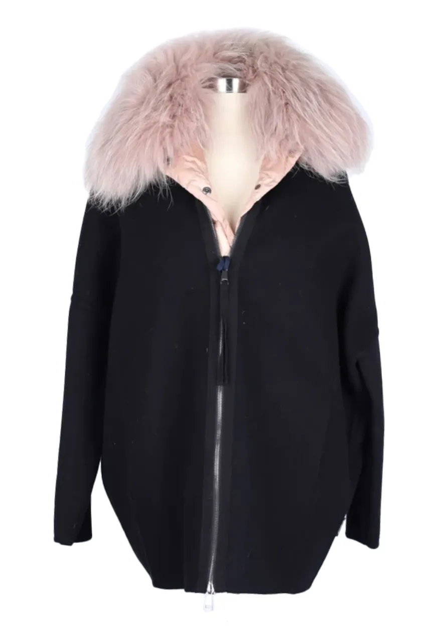 Wool-Cashmere 2 In 1 Dress Coat W/ Fur Vest